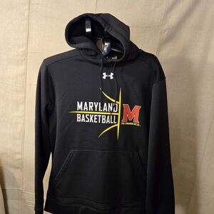 Under Armour Maryland Basketball Hoodie Men’s Large Black Loose Fit